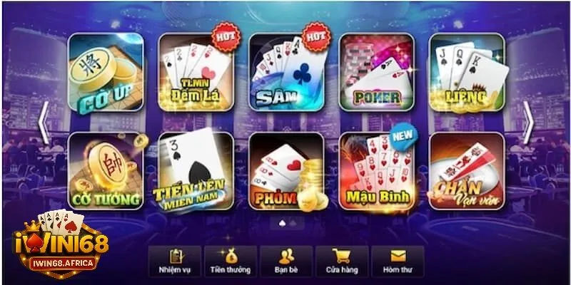 Top 5 trò chơi đỉnh cao tại game bài iWin68